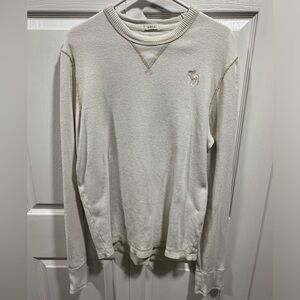 Cream Abercrombie & Fitch Muscle Sweatshirt - XL